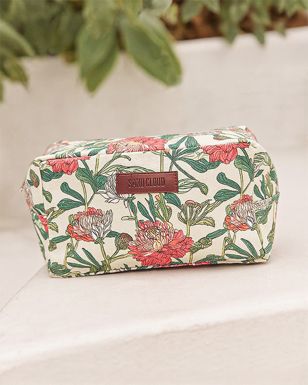 Floral Toiletry Pouch (With Zipper Closure)