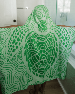 Swirl Turtle Hooded Kids Bath Towel