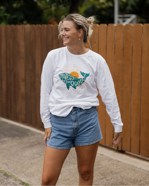 Protect The Ocean Whale LS Tee - White
