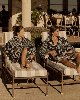 Stripe Dot Robe - Black