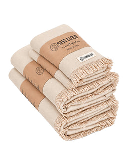 Four pack sand towel bundle on a white background
