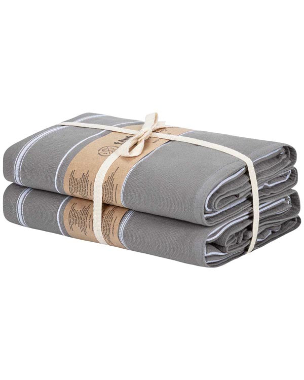 Classic Fringeless XL Bath Bundle - Grey - 2 Pack