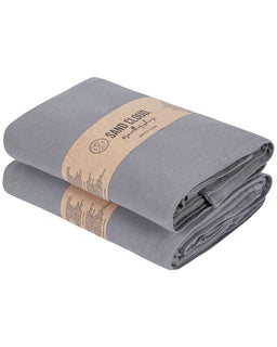 Terra Fringeless XL Bath Bundle - Grey - 2 Pack