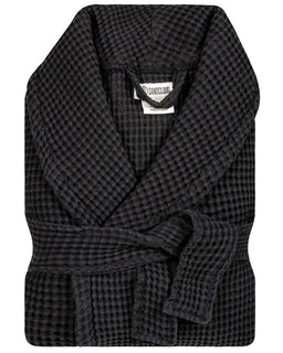 Micro Waffle Robe - Black