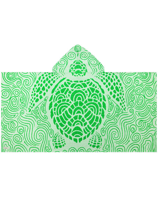 Swirl Turtle Hooded Kids Bath Towel