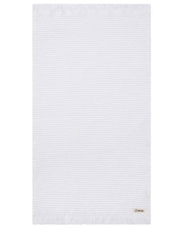 white micro waffle towel on white background
