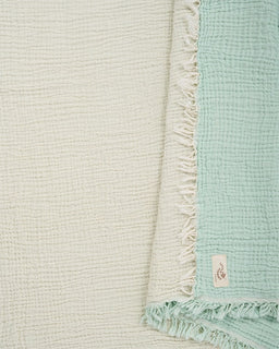 Little Fishies Gauze Receiving Blanket Set - 3 Pack - Seafoam / Peach Fuzz / Natural