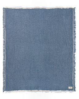 Little Fishies Gauze Receiving Blanket Set - 3 Pack - Sage / Grey / Navy