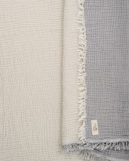 Little Fishies Gauze Receiving Blanket Set - 3 Pack - Sage / Grey / Navy