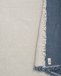 Little Fishies Gauze Receiving Blanket Set - 3 Pack - Sage / Grey / Navy