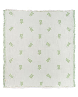 Teddy Gauze Receiving Blanket with Pouch