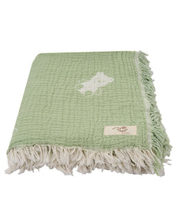 Teddy Gauze Receiving Blanket with Pouch