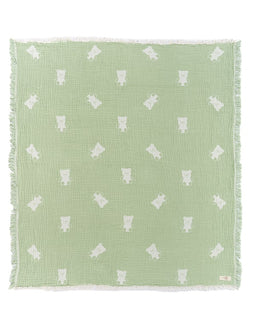Teddy Gauze Receiving Blanket with Pouch