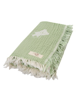 Teddy Gauze Receiving Blanket with Pouch