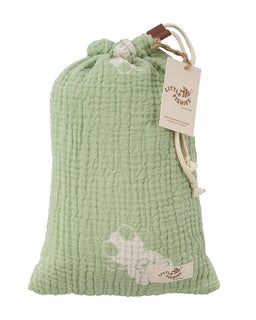 Teddy Gauze Receiving Blanket with Pouch