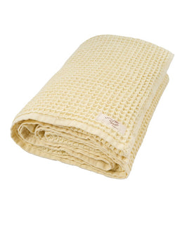 Little Fishies Waffle Blanket - Butter