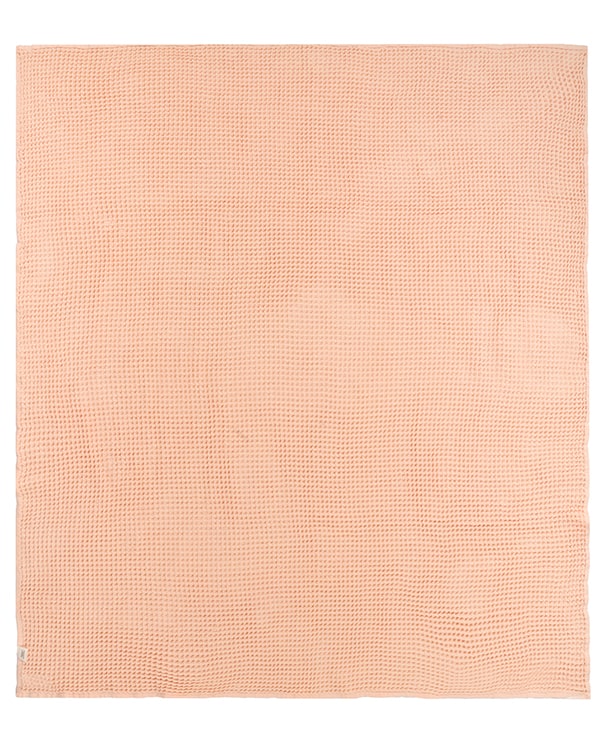 Little Fishies Waffle Blanket - Peach Fuzz
