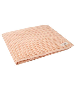 Little Fishies Waffle Blanket - Peach Fuzz