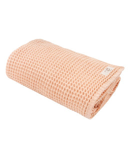 Little Fishies Waffle Blanket - Peach Fuzz