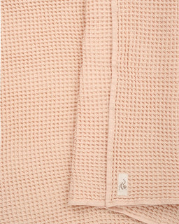 Little Fishies Waffle Blanket - Peach Fuzz