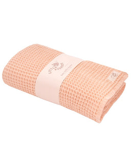 Little Fishies Waffle Blanket - Peach Fuzz