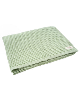 Little Fishies Waffle Blanket - Sage