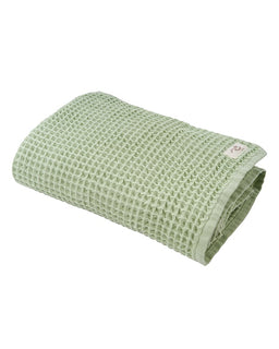 Little Fishies Waffle Blanket - Sage