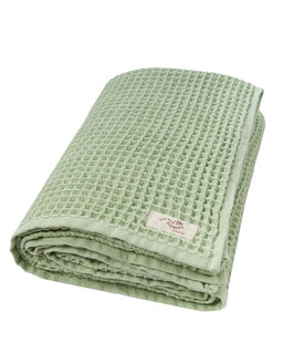 Little Fishies Waffle Blanket - Sage
