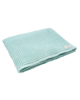 Little Fishies Waffle Blanket - Seafoam