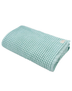 Little Fishies Waffle Blanket - Seafoam