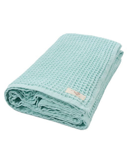 Little Fishies Waffle Blanket - Seafoam
