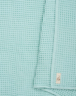 Little Fishies Waffle Blanket - Seafoam