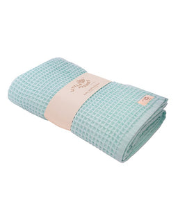 Little Fishies Waffle Blanket - Seafoam