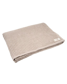 Little Fishies Waffle Blanket - Warm Taupe