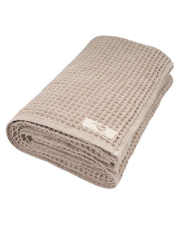 Little Fishies Waffle Blanket - Warm Taupe