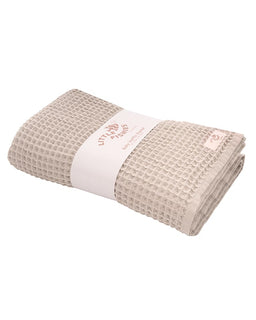 Little Fishies Waffle Blanket - Warm Taupe