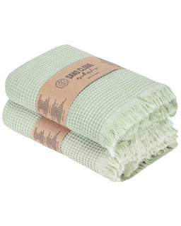 Micro Waffle XL Bath Bundle - 2 Pack - Sage