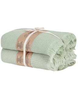 Micro Waffle XL Bath Bundle - 2 Pack - Sage