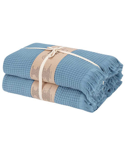 Micro Waffle XL Bath Bundle - 2 Pack -Slate Blue