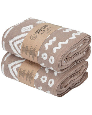 Turtle Mudcloth Bath Bundle - 2 Pack - Taupe