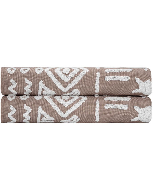 Turtle Mudcloth Bath Bundle - 2 Pack - Taupe