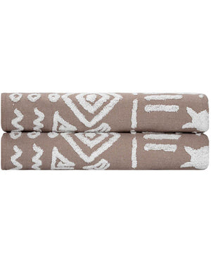 Turtle Mudcloth Bath Bundle - 2 Pack - Taupe