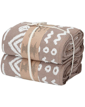 Turtle Mudcloth Bath Bundle - 2 Pack - Taupe