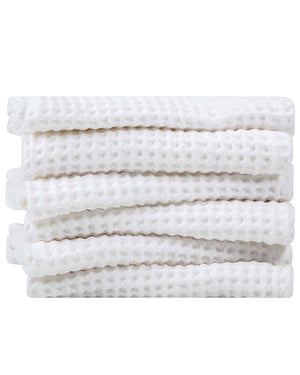 Micro Waffle Bath Washcloth Bundle - 6 Pack - White