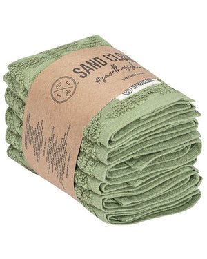 Leccino Bath Washcloth Bundle - 6 Pack - Olive