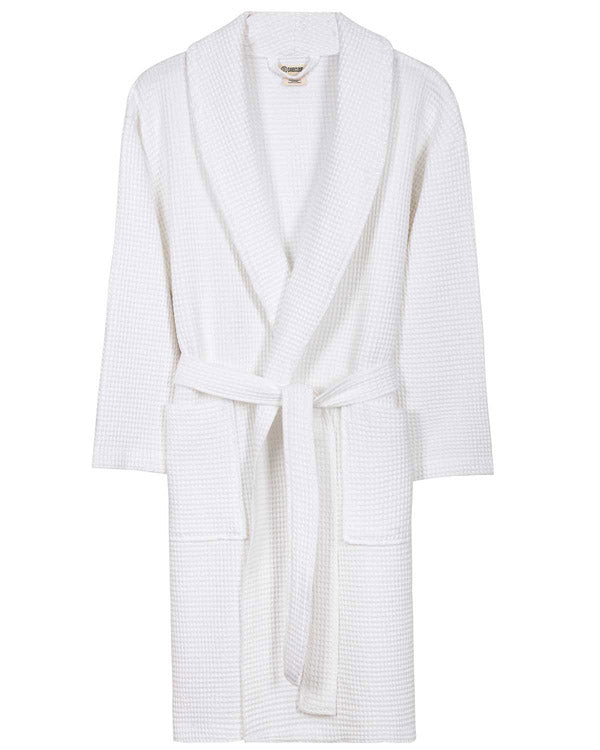 Micro Waffle Robe - Frost White