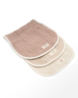 Little Fishies Gauze Burping Cloth Bundle - 3 Pack - Natural / Beige / Warm Taupe