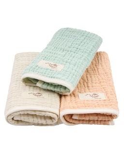 Little Fishies Gauze Burping Cloth Bundle - 3 Pack - Seafoam / Peach Fuzz / Natural