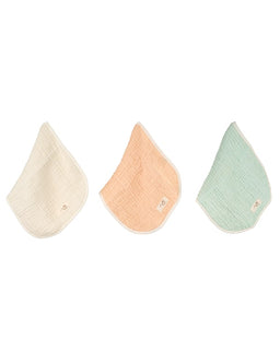Little Fishies Gauze Burping Cloth Bundle - 3 Pack - Seafoam / Peach Fuzz / Natural