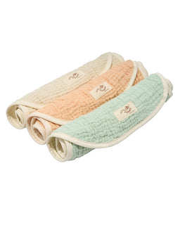 Little Fishies Gauze Burping Cloth Bundle - 3 Pack - Seafoam / Peach Fuzz / Natural